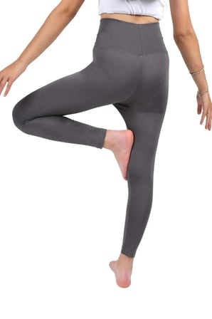 Kız Çocuk Yüksek Bel Kruvaze Kemer, Koşu, Yürüyüş,  Casual, Spor, Atletik, Egzersiz, Fittness Tayt — Antrasit