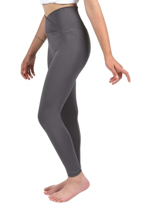 Kız Çocuk Yüksek Bel Kruvaze Kemer, Koşu, Yürüyüş,  Casual, Spor, Atletik, Egzersiz, Fittness Tayt — Antrasit