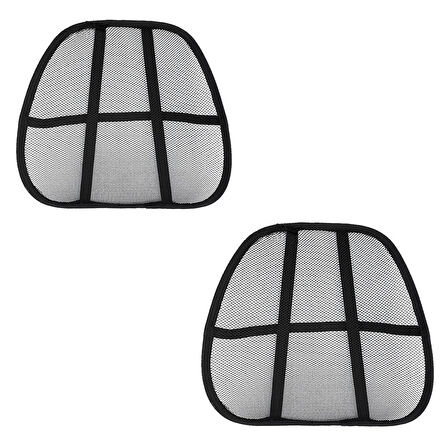 Microcase Ortopedik Sırt Bel Minderi Fileli Destekli Ayarlanabilir Araba Koltuk Sandalye 2 Adet AL5380