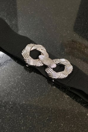 Kadın Her Bedene Uyumlu Şık Düğüm Metal Tokalı Geniş Lastikli Beli İnce Gösteren Korse Elbise Kemeri