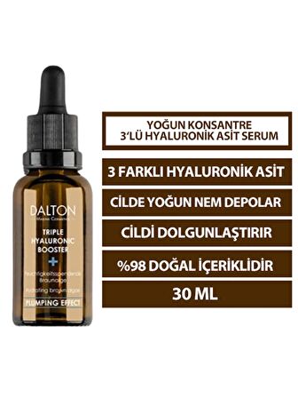 Tüm Cilt Tipleri İçin Yoğun Nemlendirici Triple Hyaluronik Asit Serum