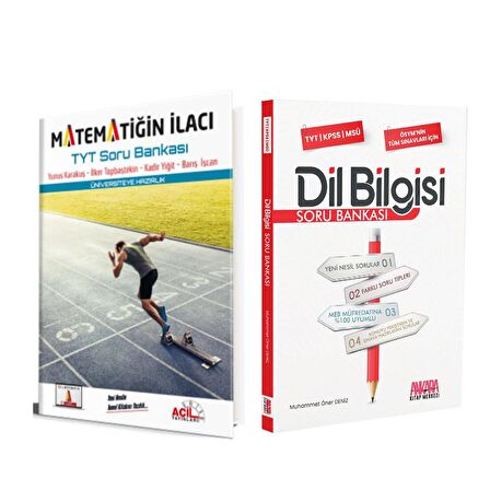 Acil TYT Matematiğin İlacı ve AKM Dil Bilgisi Soru Bankası Seti 2 Kitap
