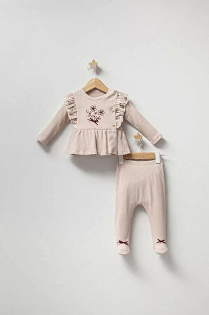 Baby Vintage Rose Zıbın Takım  Pudra