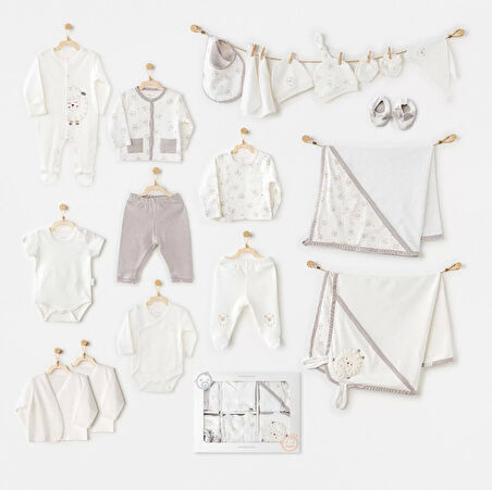 Andywawa Ac25562 Newborn Set Tinny Ships 20'li Hastane Çıkışı Ekru
