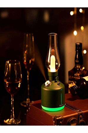 LA-0621 Haki Vintage Şarjlı Gece Lambası & Hava Nemlendirici Buhar Makinesi 280ml