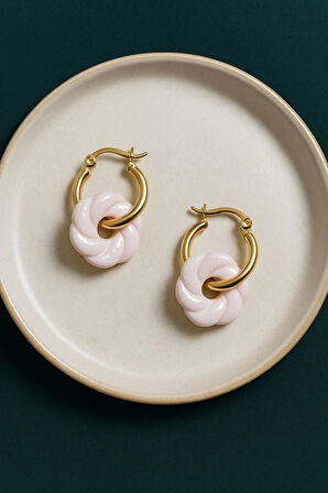 Lunelle Simli El Yapımı Donut Formlu Halka Küpe