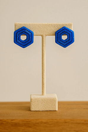 Lapis El Yapımı Parlak Mavi Lapis Lazuli Taşı Renkli Küpe