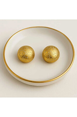 Luce – Zarif Altın Yaldızlı El Yapımı Polimer Kil Yuvarlak Küpe