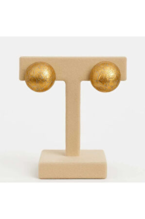 Luce – Zarif Altın Yaldızlı El Yapımı Polimer Kil Yuvarlak Küpe