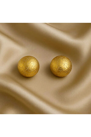 Luce – Zarif Altın Yaldızlı El Yapımı Polimer Kil Yuvarlak Küpe