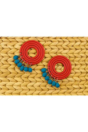 Camila Kırmızı & Mavi El Yapımı Yazlık Küpe – Lu Atelier