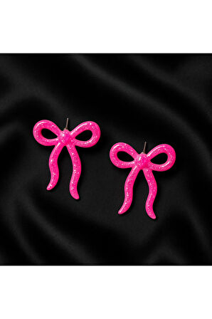 Rosabelle – Pembe Fiyonk Formlu El Yapımı Küpe