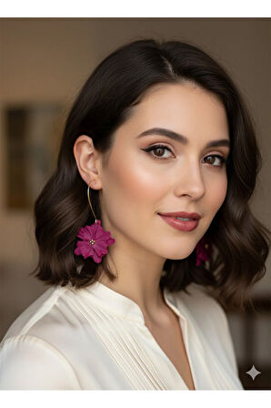 Rumi Küpe | El Yapımı Polimer Kil Çiçek Tasarım Küpe