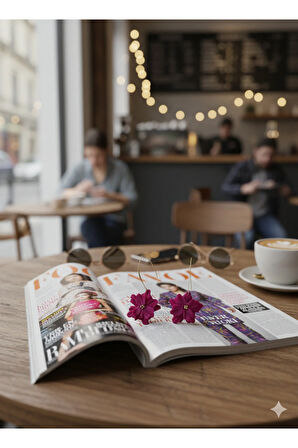 Rumi Küpe | El Yapımı Polimer Kil Çiçek Tasarım Küpe