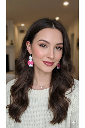 Pink Phantom El Yapımı Polimer Kil Küpe – Alerji Yapmayan Çelik – El Yapımı Hediyelik Küpe