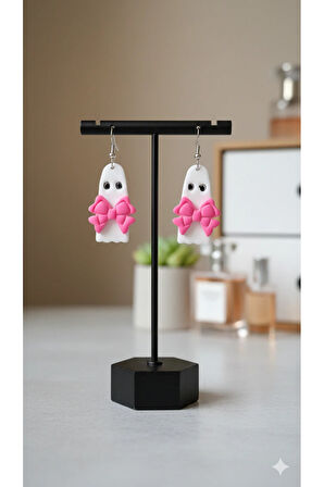 Pink Phantom El Yapımı Polimer Kil Küpe – Alerji Yapmayan Çelik – El Yapımı Hediyelik Küpe