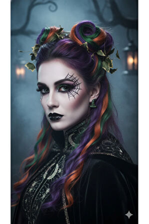 Midnight Witch El Yapımı Polimer Kil Küpe – Siyah Simli Şapka Tasarım