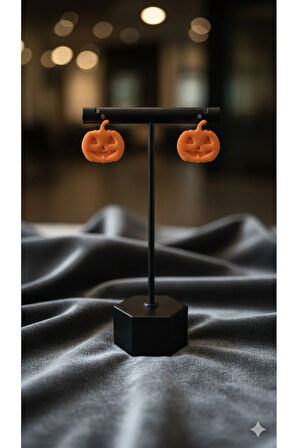 Pumpkie El Yapımı Polimer Kil Küpe – Halloween Kabak Tasarım – Alerji Yapmayan Çelik