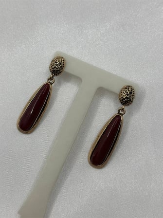 Marka Model Vintage Bordo Küpe Kahverengi