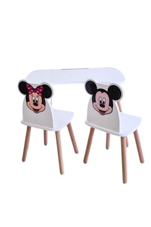 Çocuk Aktivite 1 Masa 2 Sandalye Takımı 4-12 Yaş Mickey Mouse Ve Minnie Mouse