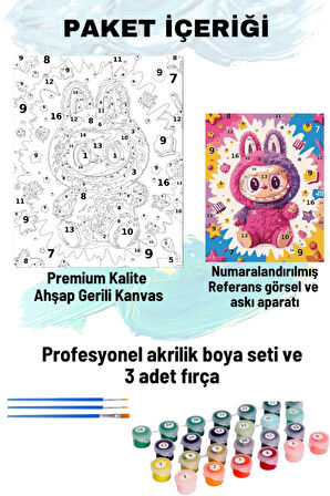 Sayılarla Boyama Seti Numaralı Tuval Fırça Boya 40x50 Cm Labibu
