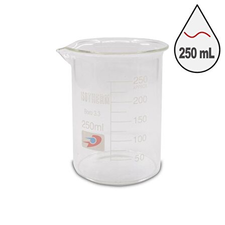 Dolar Kimya Cam Beher (Isotherm) | Kısa Form | 250 mL X 4 ADET