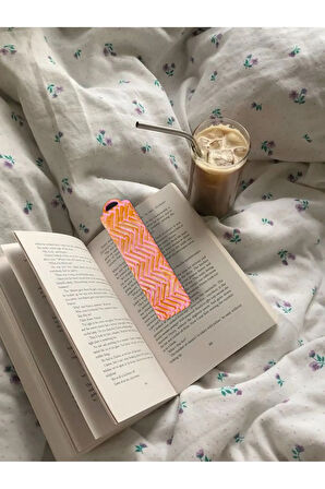 El Yapımı Polimer Kil Kitap Ayracı Pembe Altın Dokulu Tasarım