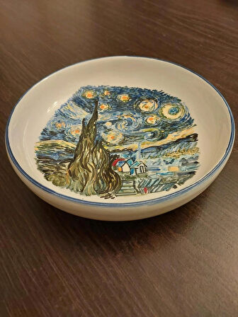 seramik tabak Van Gogh desen