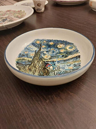 seramik tabak Van Gogh desen