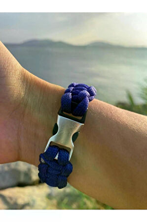 PARACORD BİLEKLİK LACİVERT KOBRA MODELİ