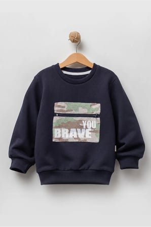 Erkek Çocuk Kamuflaj Desenli Uzun Kol Sweatshirt