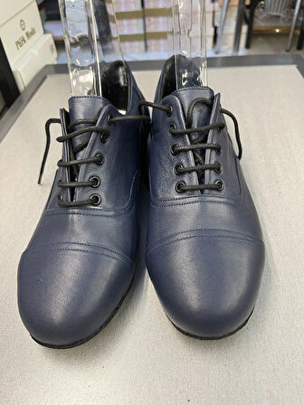 LACİVERT HAKİKİ DERİ YENİ RAHAT KALIP ERKEK TANGO, DANS VE SALON AYAKKABISI