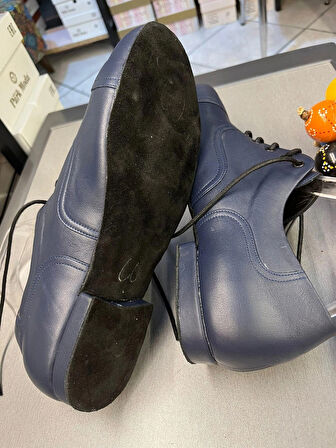 LACİVERT HAKİKİ DERİ YENİ RAHAT KALIP ERKEK TANGO, DANS VE SALON AYAKKABISI