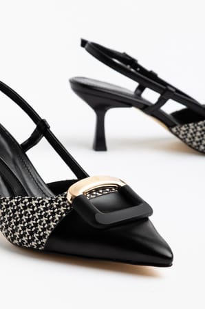 Suins Lady Model Kadın Stiletto İki Renk Ayakkabı 7 Cm