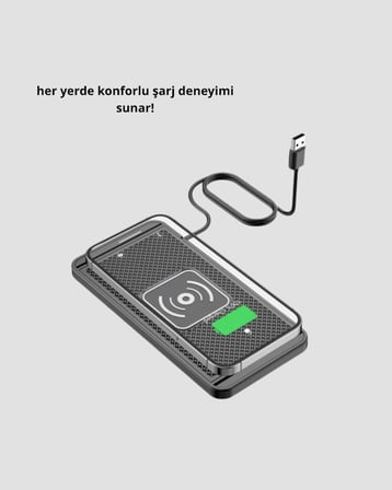 Manyetik Şarj Pedi 7.5w 10w 15w Hızlı Şarj Kaymaz Tabanlı