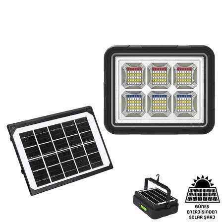 Wison Ws-5570 150 Watt Güneş Enerjili Solar Kamp Feneri Projektör