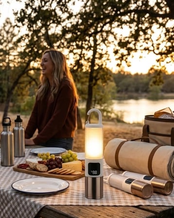 Outdoor Kamp Feneri Usb Şarjlı Yüksek Parlaklık Güç Ekranlı Led Aydınlatma