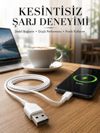 2 Metre Type-c Şarj Kablosu Güvenli Ve Stabil Şarj Desteği