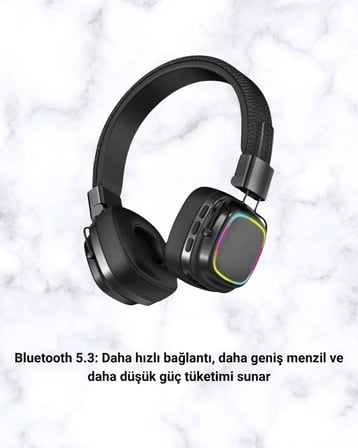 Yüksek Ses Kaliteli Kablosuz Kulak Üstü Kulaklık – Bt 5.3