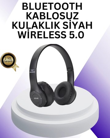 Bluetooth 5.0 Kablosuz Kulak Üstü Kulaklık | Stereo Ses Ve Katlanabilir Tasarım