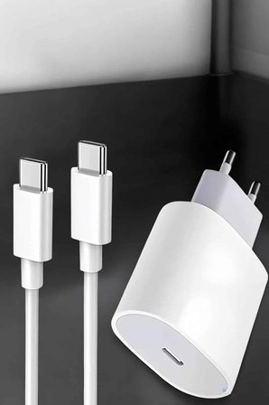 Şarj Aleti İos 15/15 Pro Max Uyumlu Şarj Adaptörü Ve Kablosu