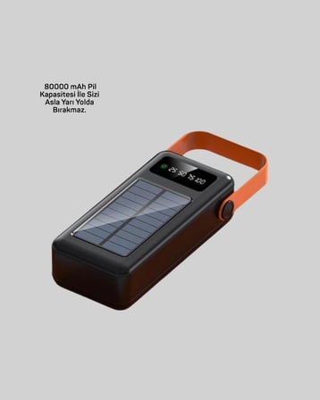 80000 Mah Yüksek Kapasiteli Powerbank Göstergeli Solar Şarj Cihazı