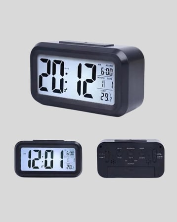 Dijital Masa Saati Sensörlü Aydınlatmalı Alarm Ve Sıcaklık Ölçerli