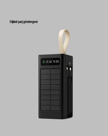 Kamp Ve Outdoor Kullanıma Uygun Güneş Panelli Powerbank