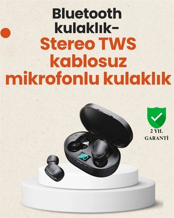 Tws Bluetooth Kulaklık Kulak İçi Kablosuz Dijital Göstergeli Çağrı Cevaplayabilen