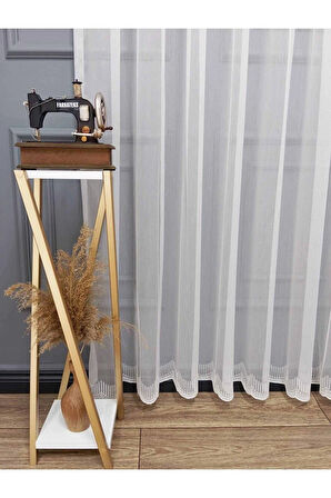 Lanka Sade Düz Etek Işlemeli Ütü Istemez Yeni Tarz 2kat Pileli Tül Perde