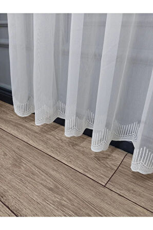Lanka Sade Düz Etek Işlemeli Ütü Istemez Yeni Tarz 3kat Pileli Tül Perde