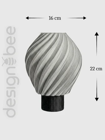 Designobee Lalezar Mermer Görünümlü Lamba - Modern Abajur Masa Lambası – Ambiyans Lambası, Dekoratif Aydınlatma