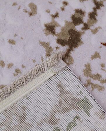 İpek Mekik Halı Lapena Kahve Ekru Modern Desenli Halı