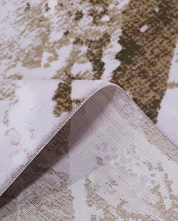 İpek Mekik Halı Lapena Kahve Ekru Modern Desenli Halı